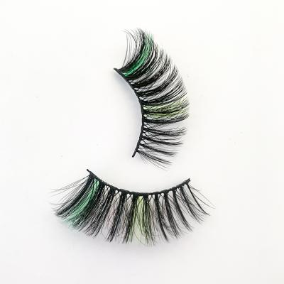 China Makeup colorful soft faux mink lashes with color private label 3d faux mink lashes strip lashes natural multi colored seller for sale