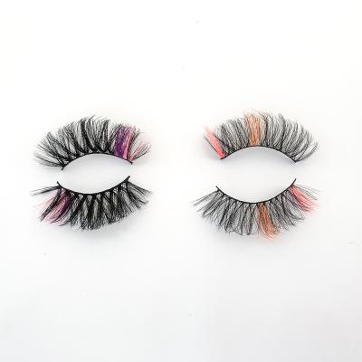 China New Wholesale Lashes Colored With Color Cruelty Free Fake 3d Mink Lashes Handmade Korean Synthetic Lashes Free Sample for sale