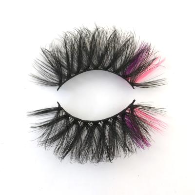 China Colored Faux 3D Mink Lashes Dramatic Color Lashes Strips Custom Lashes for sale