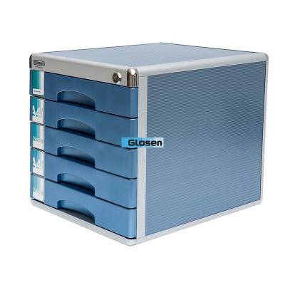 China Industrial Portable Steel Blue Office File Cabinet Five Drawer for sale