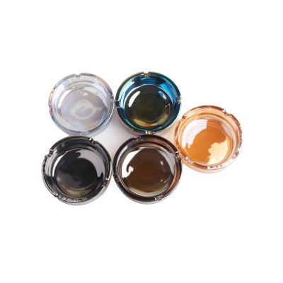 China High Quality Crystal Glass Lens Round Clear Glass Ashtray Round Ashtrays Smoking Ashtray Custom Logo for sale