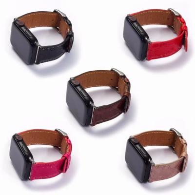 China Luxury PU Leather Leather Watch Bands For Apple Watch Se 5 Series 6 Designer Watch Strap 38 40 42 44 Mm High Quality for sale