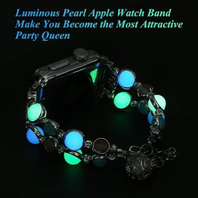 China Non-specific creative luminous watch band for apple watch series 6 5 jewelry design woman watch bands for iwatch 38 40 42 44mm strap for sale