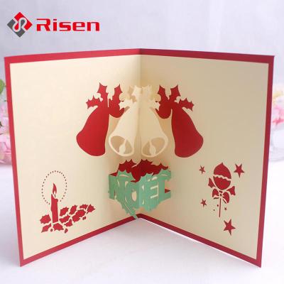 China paper & 3D Cardboard Christmas Day Greeting Card for sale