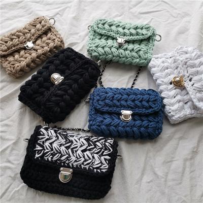 China Other Fashion Woven Shoulder Bag Cloth Line Weaving Diagonal Chain Bag Female Han Chao Bag for sale