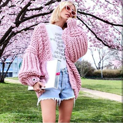 China 2021 Anti-wrinkle women's cardigan hand knitted long cute thick sweater tassel cardigan sweater for sale