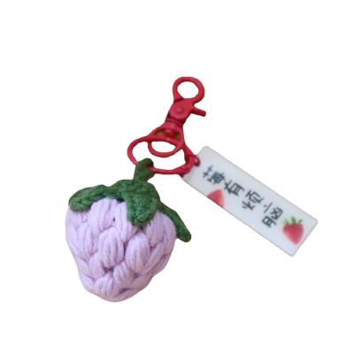 China Cotton 2021 New Design Handmade Woven Key Chain Ring Knitting Yarn Bag Accessories Fishing Hook Wrench for sale