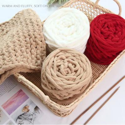 China China 2022 New Products Christmas Gifts DIY Colored Yarn Knitting Slippers Weaving Single Yarn Polyester Yarn for sale