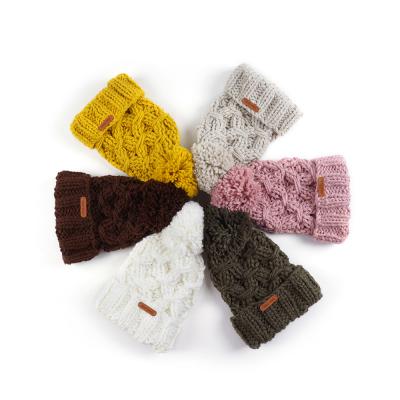 China 2021 mid fashion fur beanie hot sale hat knitted hat custom winter knitted pompom beanie hat for sale