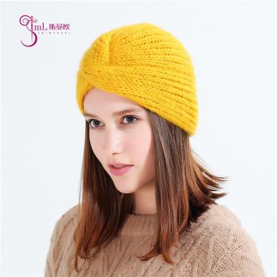 China New Colorful Chunky Warm Hat Acrylic Knitting Logo Fashion Hats Custom Made Mid Women's Winter Hats 2021 for sale