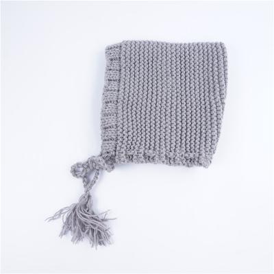 China Cute Hand-crocheted Cotton Tie Baby Men's And Women's Knitted Hat Baby Boy Medium Hair Ball Soft Rope Hat for sale