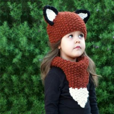 China Wholesale Medium Ready to Ship Handmade Kids Girls Crochet Animal Squirrel Handmade Beanie Hat Scarf Hat for sale