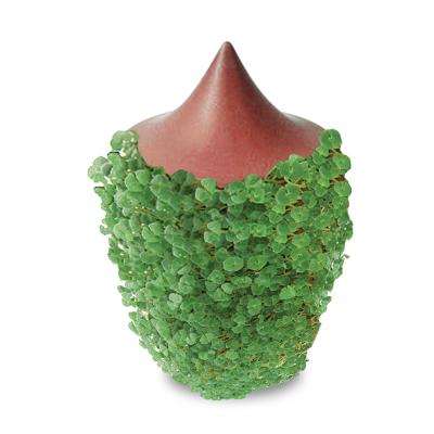 China American Decoration Potted Ceramic Green Ornaments Home Plant Pet Chia Hammer Meteor Style Air Indoor Plant Ornaments Green for sale