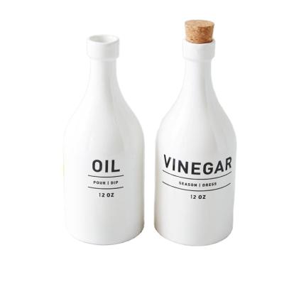 China Ceramic White Stoneware Oil Vinegar Stored Serving Set for sale