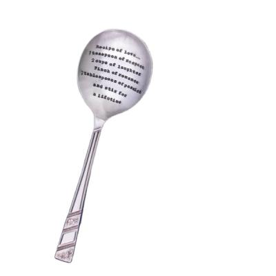 China Sliver Plated Baby Metal Creative Engraved Logo Spoon Viable Type Custom Made Metal Keepsake for sale