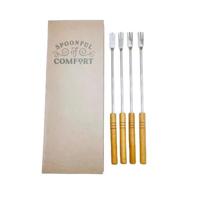 China Sustainable Customed Stainless Steel Chocolate Cheese Fondue Fork Set for sale