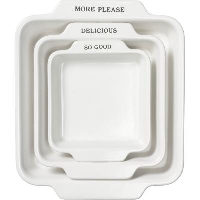 China Fun Dishware Baker Ceramic Stoneware Baking Square Dining Tray for sale