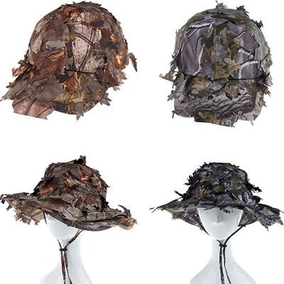 China Camouflage Lightweight 3d Custom Waterproof Hunting Hats Leaves Tactical Bucket Hats for sale