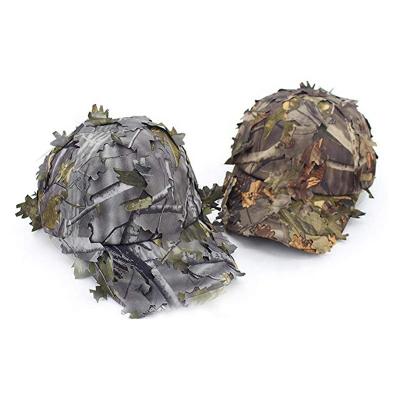 China Lightweight Camouflage Leaf 3D Camouflage Custom Bucket Hat Flat Cap Fishing Hat for sale