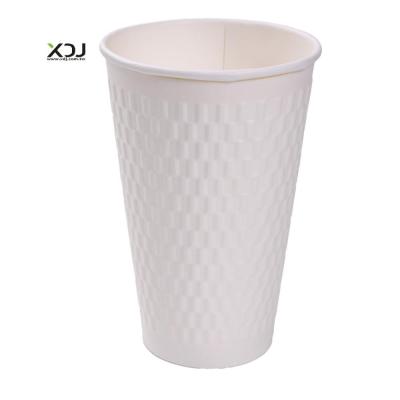 China Taiwan 16oz Disposable Double Paper Coffee Cup With Lids Hot Beverage Cup Take Out Food Container for sale