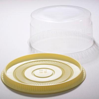 China Recycled Materials Taiwan Round Plastic Cake Container With Clear Lid for sale