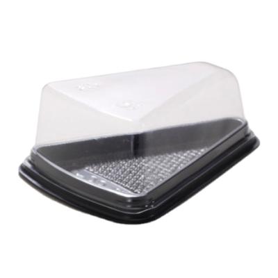 China Recycled Taiwan Slice Materials Single Cake Container Plastic Single Cake Box With Clear Lid for sale