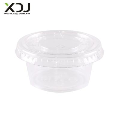 China Recyclable Taiwan 2oz Party Sauce Cup Disposable Take Out Food Container Plastic Food Packaging for sale