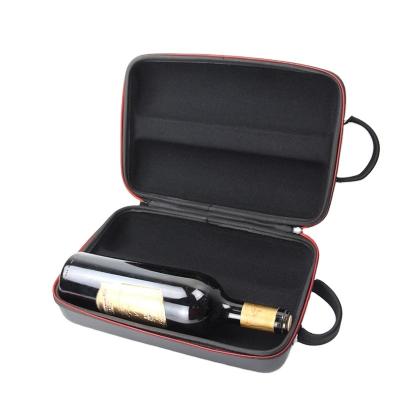 China Portable Reliable Durable Gifts Giveaways Packaging Bag EVA PU Wine Case For Double Wine Bottles for sale