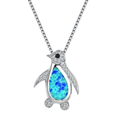 China No Fade No Fade Wholesale Cute Crab Necklace Opal And Silver Penguin Octopus Plated Pendant Jewelry for sale