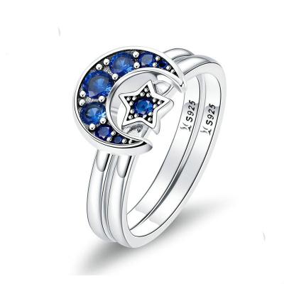 China No Fade Fashion Personality 925 Sterling Silver Zircon Ring With Shining Star Space No Sales Available Fade for sale