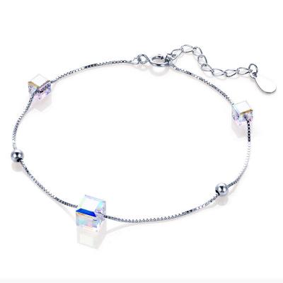 China No Fade None Fade 925 Sterling Silver Color Crystal Bead Bracelet for Girlfriend for sale