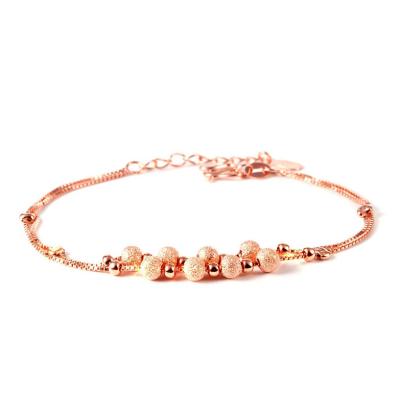 China No Fade None Fade 925 Sterling Silver Rose Gold Small bead bracelet for sale