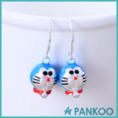 China No Fade No Fade Cute Girl Doraemon Sterling Silver Drop Earrings for sale