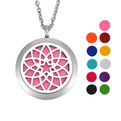 China No Fade No Fade Double Sunflower Aromatherapy Pendant Essential Oil Diffuser Necklace, Diffuser Necklace, Fashion Jewelry Necklace for sale