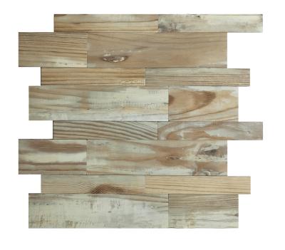 China Cheap Parquet Good Quality DIY Slab Dining Room Wall Tiles Rectangular Mosaic for sale