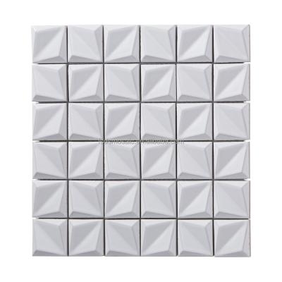 China 3D Mosaic Modern Back Square Tiles Kitchen Splatter Decor Ceramic Mosaic Tiles for sale