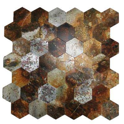 China New Design Parquet Self Adhesive Metal Mosaic Hexagon Tile forKitchen Backsplash Bathroom Wall for sale