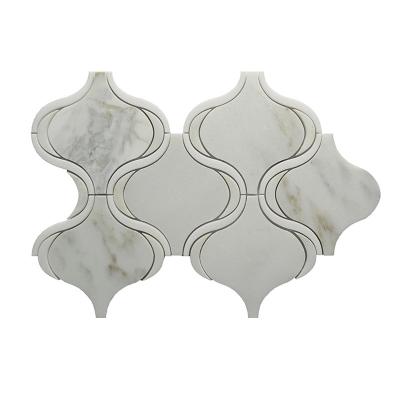 China DS Lantern High Quality Modern Cut Mosaic Tile Natural Marble Mosaic Flooring for sale