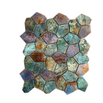 China Modern Wholesale Aluminum Mosaics Tiles Metal Mosaic For Villa Interior Wall for sale