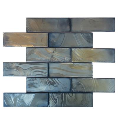 China Cloudy Solid Gray Glass Backsplash Wall Glass Mosaics of Parquet DS New Products for sale