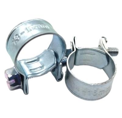 China Automotive Silver Galvanized Mini Spring Flexible Fuel Line Pipe Hose Pipe Clamp 9mm Flexible Clips for sale