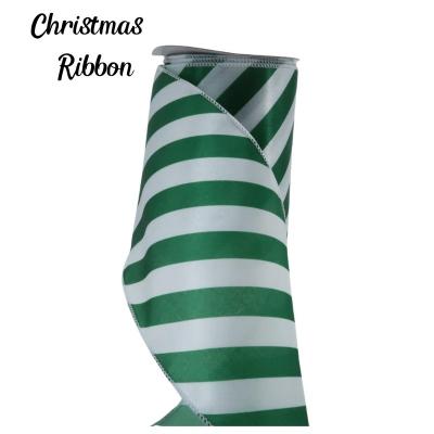 China Rose Christmas Tree Ribbon Natale Decor Ribbons For Gift Wraps Green Xmas Stripe Gingham Tweed Pattern Grosgrain Ribbon Cable Edge Ribbon for sale