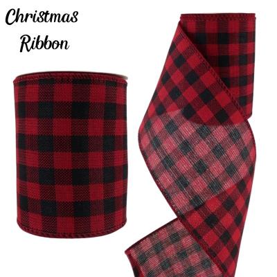 China Christmas Ribbon Gift Pull Natale Party and Holiday Supplies Ribbon for Christmas Xmas Cable Plaid Ribbons for sale