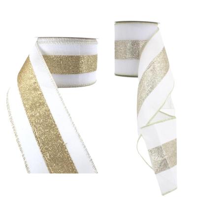 China Rose Christmas Tree Ribbon Christmas Party and White Net Solid Metallic Ribbon Ribbon Burlap Christmas Ribbons Holiday Supplies for sale