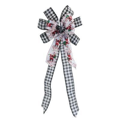 China Rose Christmas Tree Ribbon Navidad Christmas Decoration Suppliers Buffalo Plaid Check Ribbon Bow for sale