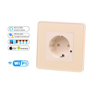 China Residential / Multi-Purpose In-Wall Smart Home Wi-Fi Outlet European Standard Works with Alexa, Google Home and IFTTT, No Hub Required, Remote Control for sale