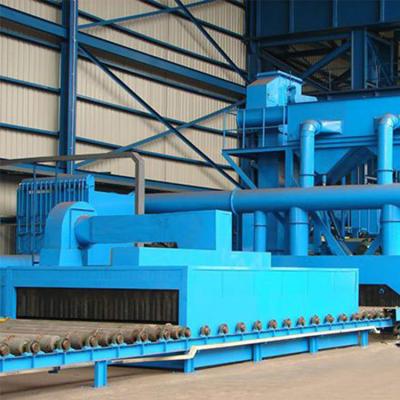 China Descaling Large Metal Conveyor Steel Plate Sand Blasting Machine for sale