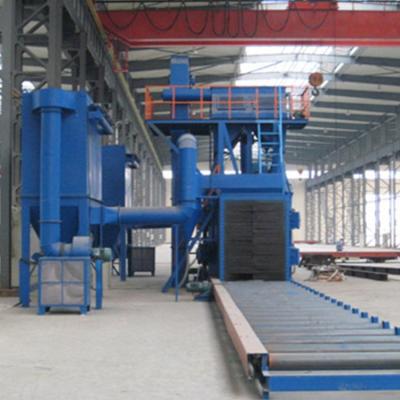 China Descaling pre-treatment machine/metal H beam steel plate shot blast cleaning steel plate line/tunnel cleaning machine for sale