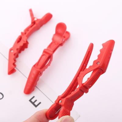 China Bright Colors 6Pcs Professional Hairdressing Beak Sectioning Crocodile Hair Care Clips for sale