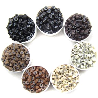 China Best Selling Micro Clips Easy Ring Hair Extensions Micro Ring Beads Silicone Beads Product Custom Color Hair Extension Clips for sale